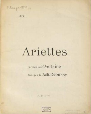 Ariettes : paroles de P. Verlaine. 4