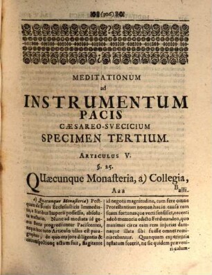 Meditationvm Ad Instrvmentvm Pacis Caesareo-Svecicvm Specimen ..., Specimen Tertivm