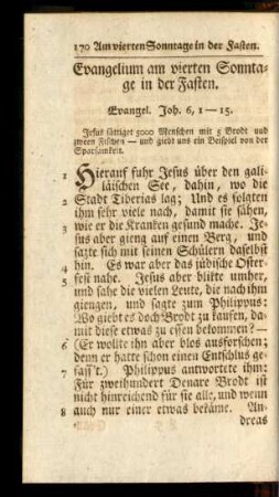 Evangelium am vierten Sonnntage in der Fasten