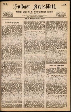 Ausgabe vom Samstag, den 26. Februar 1876.