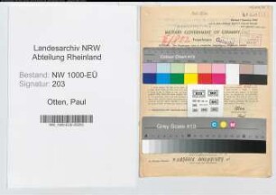 Entnazifizierung Paul Otten, geb. 14.08.1910 (Postschaffner)