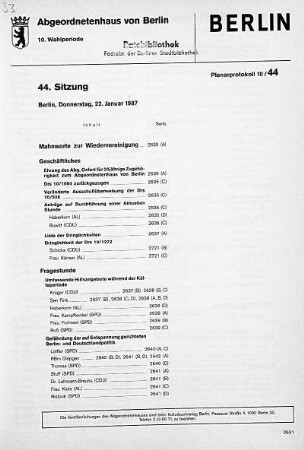 Nr. 44, 22. Januar 1987