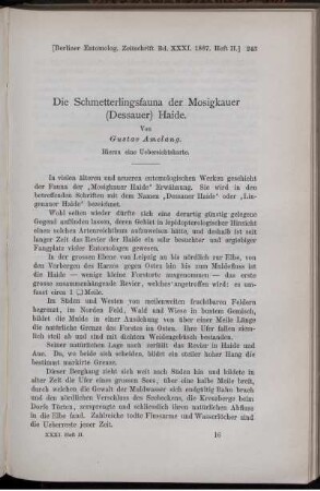Die Schmetterlingsfauna der Mosigkauer (Dessauer) Haide.
