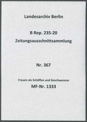 Frauen als Schöffen und Geschworene