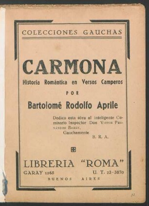 Carmona : historia romántica en versos camperos