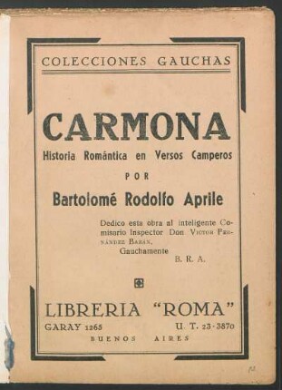 Carmona : historia romántica en versos camperos