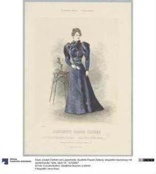 Illustrirte Frauen-Zeitung: eleganter Hausanzug mit abstechender Taille
