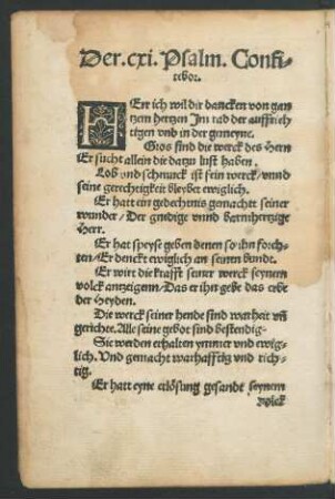 Der .cxi. Psalm. Confitebor.