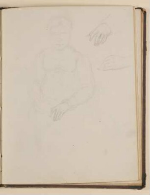 Sitzende Frau und zwei Handstudien [aus einem Skizzenbuch von unbekannter Hand, evtl. des Louis Thomassin]
