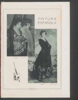 Pintura española - [Ilustración] : "A los toros" (Cruz Herrera) [y] "Retrato" (Ignacio Zuloaga)
