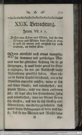 XXIX. Betrachtung. Jerem. VII, 6. 7.