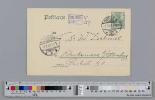 Postkarte an Ida Dehmel