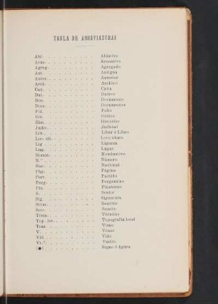Tabla de abreviaturas