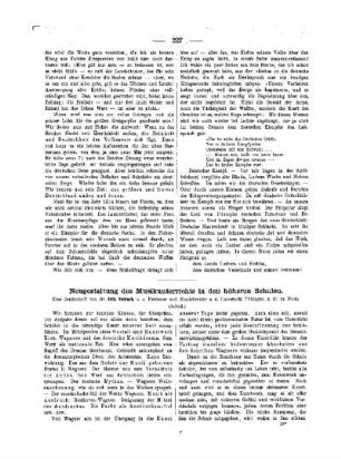 Neugestaltung des Musikunterrichts in den höheren Schulen : (Schluß)