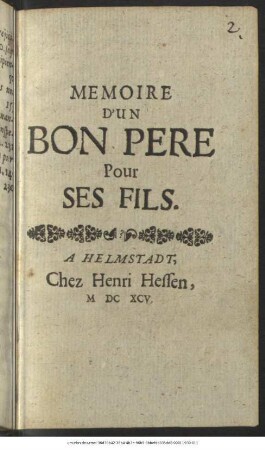 Memoire D'Un Bon Pere Pour Ses Fils