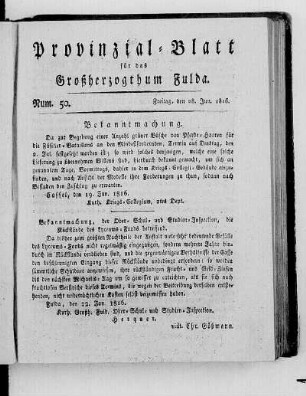 Num. 50., Ausgabe vom 28. Juni 1816