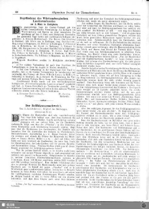 Begründung des Würtembergischen Landesverbandes
