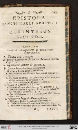 Epistola sancti Pauli Apostoli ad corinthios secunda