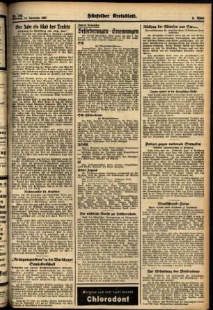 Zweite Ausgabe vom Mittwoch, den 10. November 1937.