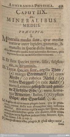 Caput IIX. De Mineralibus Mediis.