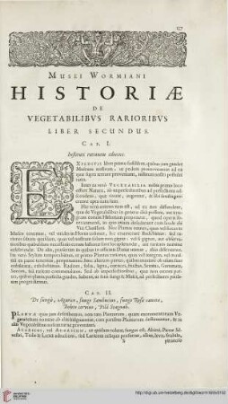 Liber secundus: De vegetabilibus rarioribus