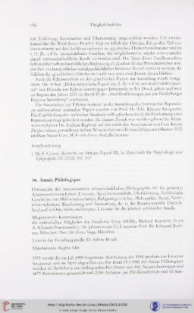 14. Année Philologique