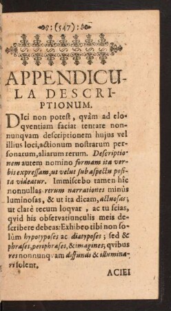 Appendicula Descriptionum.