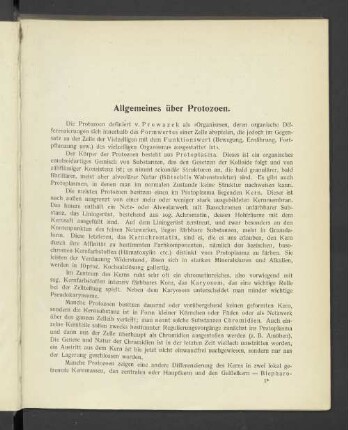 Allgemeines über Protozoen.