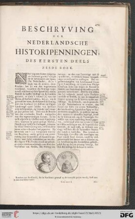 Beschryving der Nederlandsche Historipenningen, des eersten Deels zesde Boek