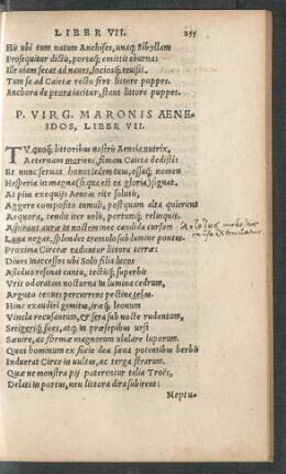 P. Virg. Maronis Aeneidos, Liber VII.