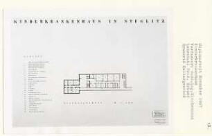 Kinderkrankenhaus, Berlin-Steglitz (Diplomarbeit bei Willy Kreuer): Grundriss Kellergeschoss 1:200