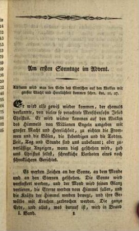 Predigten auf alle Sonn- und vorzüglichsten Festtage eines Kirchenjahres, [1,]1