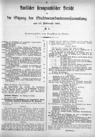No. 5, 10. Februar 1910