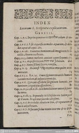 Index Locorum S. Scripturae explicatorum