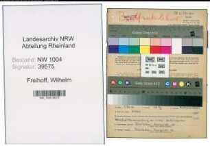 Entnazifizierung Wilhelm Freihoff , geb. 09.01.1920 (Tabellierer)
