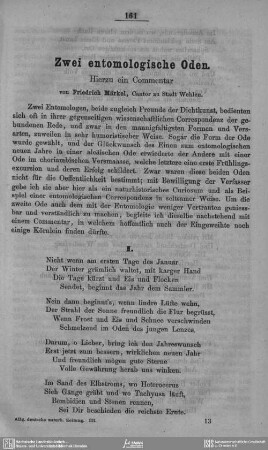 Zwei entomologische Oden
