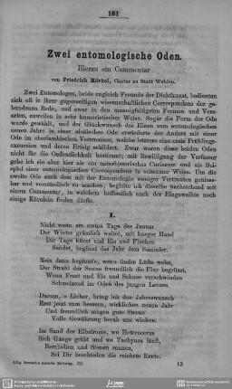 Zwei entomologische Oden