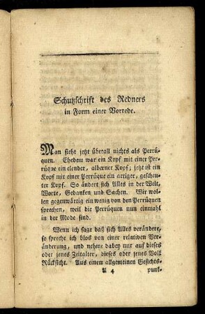 Schutzschrift des Redners in Form einer Vorrede.