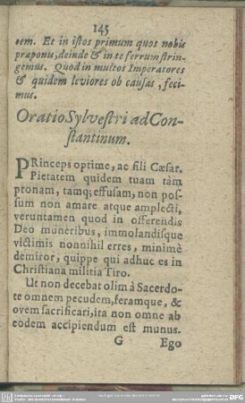 Oratio Sylvestri ad Constantinum
