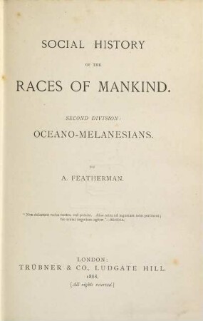 Social History of the Races of Mankind, 2