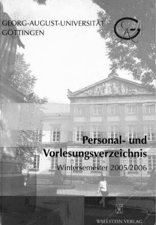 WS 2005/2006: Personal- und Vorlesungsverzeichnis ...