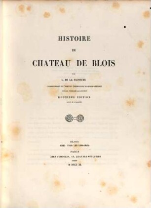 Histoire du chateau de Blois