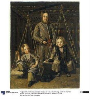 Ein Russe, der seine Kinder wiegt