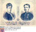 Alfons XII. König v. Spanien (1857-1885) / Porträt mit 2. Ehefrau Maria Christine geb. Erzherzogin v. Österreich (1858-1929) / 2 Porträts in Rahmen, Brustbilder