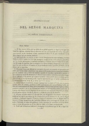 Instruccion Del Senor Marquina Al Senor Iturrigaray