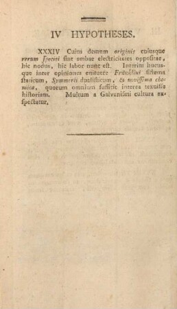 IV. Hypotheses.