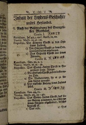 Inhalt der Leydens-Geschichte unsers Heylandes.