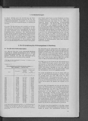 Tabelle 1: Wohnungszugang und jährliche Bevölkerungszu- bzw. -abnahme 1950 bis 1972