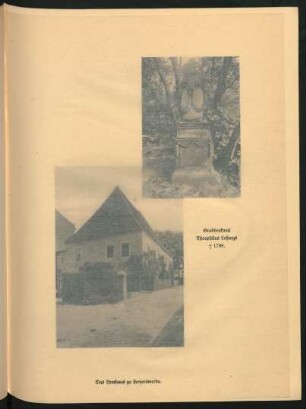 Grabdenkmal Theophilus Leßings [verstorb.] 1798. Das Amthaus zu Hoyerswerda
