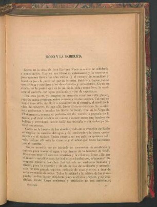 Rodó y la sabiduría